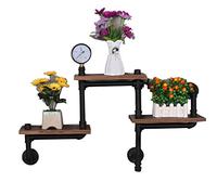 Solid Wood Wall Shelf - Retro Decorative Shelf for Living Room, Kitchen Spice Rack, Hookah Rack, Brown Finish, 89x20x65 cm - Stylish Storage Solution