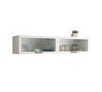 Solid Wood WallMounted Kitchen Cabinet with Glass Door & Shelf Small Flip Door Storage for Spices 140 * 30 * 30cmStylish & SpaceSaving Wall Organizer
