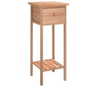 vidaXL Side Table With Drawer 25x25x60cm Solid Wood Walnut, Brown