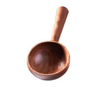 Solid Wood Water Scoop, Wooden Bath Salt Ladle with Short Handle, Multipurpose Spoon for Canisters, Flour, Rice, Cooking, Washing Powder, 24x10.5x4.5 cm
