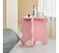 Solid Wood Wave Side Table for Bedroom or Bedside, Simple and Stylish Design