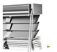 Solid Wooden Blackout Blinds & Shades, Custom Size Horizontal Windows Blinds Width 25cm-160cm for Interior, Venetian Shades Protecting Privacy Thermal Insulation(Silver)