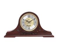 Solid Wooden Chiming Clock, Rustic Antique Desk Clock with Hourly Chimes, Decorative Mantel Clock for Living Room and Fireplace