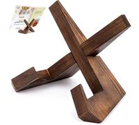 Solid Wooden Cookbook Stand with Non-Slip Base, Portable Sturdy Recipe Book Display Holder, Hands Free Vintage Cookery Reading Display Stands for Cooking, Kitchen, Documents, Tablet, Magazines, Crafts