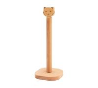 Solid Wooden Countertop Paper Towel Holder - Freestanding Dispenser & Organizer with Easy Tear Design, for Kitchen & Bathroom (Cat)