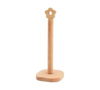 Solid Wooden Countertop Paper Towel Holder - Freestanding Dispenser & Organizer with Easy Tear Design, for Kitchen & Bathroom (Flower)