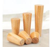 Solid Wooden Furniture Legs 4PCS - 8cm to 30cm Adjustable Height Round Replacement Feet for Couch & Desk Easy Install Sofa Support Oblique Design - 23.6in