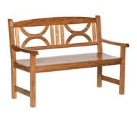 Solid Wooden Garden Bench 2 Seater Outdoor Patio Loveseat Natural Wood Seat