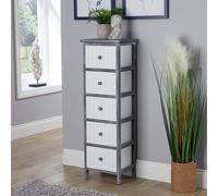 Solid Wooden Storage Chest 5 Drawers Organiser Rustic Fully Assembled Home Source Black One Size