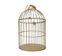 Solid Wrought Iron Birdcages Outdoor Bird Cage Vintage Bird House Bird House Carrier Round Durable Flight Cage for Travel Home (S 19x19x35cm)