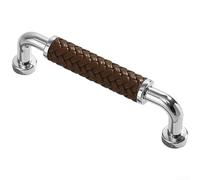 Solid Zinc Alloy Door Handles with Leather Trim Compatible with Cabinets For Wardrobes and Standard Drawers (J)