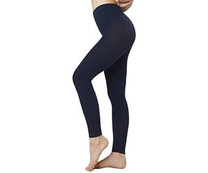 SOLIDEA Leggings for Women Silver Wave Long | Compression Gym Leggings (Dark Blue, 20)