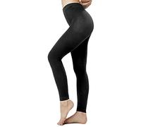 Solidea Silver Wave Long Compression Leggings (Medium-Large, Black)