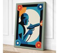 Solider at Attention Retro Canvas Wall Art Print 18x12 Inch (46 x 30 cm)