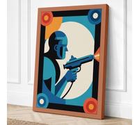 Solider at Attention Retro Canvas Wall Art Print 30x20 Inch (76 x 51 cm)