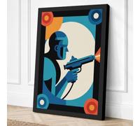 Solider at Attention Retro Canvas Wall Art Print 36x24 Inch (91 x 61 cm)