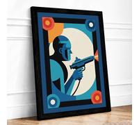 Solider at Attention Retro Framed Wall Art Print A1 (84.1×59.4cm) Black, Wall Decor for Living Room, Bedroom, Office & Home, Ready to Hang, Art Gift