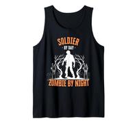 Solider by Day Zombie by Night Funny Halloween Army Creepy Tank Top