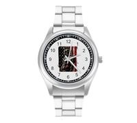 Solider Strength Spartan US Flag Quartz Watch Stainless Steel Wrist Watches for Men Women Easy to Read