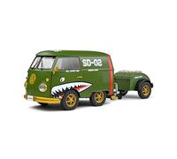 1:18 SOLIDO Volkswagen T1 Van Kool Combi With Trailer 1950 Green SL1810901 Model