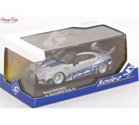 Solido Nissan Skyline (R35) GT-R LB Silhouette 2020 1:43 Model Kit Die-Cast Silver Metal Collector with Plastic Base, Cardboard Window