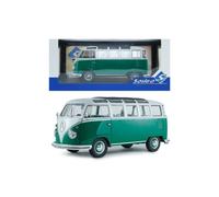 Solido - VW T1 Samba 1962 1:18 Die-Cast Collectable Model Metal Green/White with Plastic Base Window Box