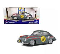 Solido Porsche 356A #147 Panamericana 1954 - Diecast - Classic Racing Car Model, Classic Paint, Collector Vehicle with Take-off Number, Detailed Body, Racing Version Grey, 1