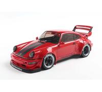 Solido RWB Bodykit 2024 - Large Building Tuning - Aggressive Lines, Shards and Rear Spoiler, Diecast Miniature Car, Red with Stripes, 1:18