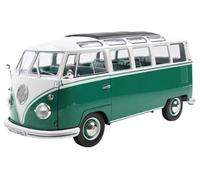 Solido - VW T1 Samba 1962 1:18 Die-Cast Collectable Model Metal Green/White with Plastic Base Window Box