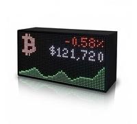 Solidpixels Tetra | Stocks & Crypto Ticker, Sports Scores, Weather, LED Display, Office Gift, Gift Room Decoration, Live Updates, animations (Black, Large)