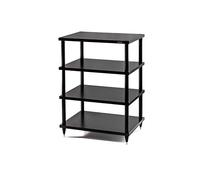 Solidsteel S2-4 Stereo Hi Fi Electronic Door, 4 Levels Audio Rack Cabinet in Wood (Made in Italy), Metal Frame for Hi-Fi Stereo System, Adjustable Stainless Steel Tips
