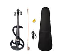 Solidwood Electric 4/4 Violin Set Ebony Fittings W/Bow Bridge Violin Hard Case Audio Cable (Color : 02)