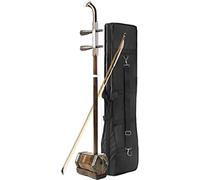 Solidwood Erhu, Erhu Instrument, Chinese Traditional Black And Yellow Sandalwood Erhu Musical Instrument Hand-carved Pattern And Text Decoration
