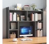 SolidWoodDeskHutchBookshelfOrganizerMultilayerDesktopStorageforHomeOffice&DormGrey43.30"x7.87"x35.43"Stylish&FunctionalBookShelfUnit
