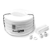 SoliFlex Flexible Conduit Outdoor Cable Contractor Pack IP40-10M Coil - Underground Burial, External Trunking, Electrical Ducting, Hose Pipe Wire Protection. w/Fittings - 10 Glands and Locknuts