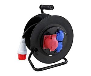 Solight Cable Reel 25 m, 400 V + 230 V, Rubber Cable, 3 x 1.5 mm2, IP44, Extension Cords, Cable Turns, Pb 40