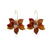 Solighter Bohemian Acrylic Flower Dangle Drop Earrings Resin Large Flower Petal Floral Statement Earrings for Women, L, Resin, No Gemstone