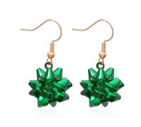 Solighter Christmas Earrings for Women Red Green Christmas Jingle Bell Tree Bow Light Gingerbread Earrings Xmas Holiday Dangle Earrings, L, Metal, No Gemstone