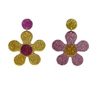 Solighter Colorful Five-Petal Flower Acrylic Earrings Lightweight Dainty Floral Stud Earrings for Women Party Jewelry, L, Acrylic, No Gemstone