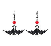 Solighter Halloween Rhinestone Black Bat Spider Web Earrings for Women Funny Gothic Punk Animal Spider Dangle Earrings Holiday Jewelry, L, Metal, No Gemstone