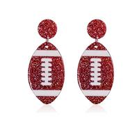 Solighter Handmade Lightweight Acrylic Rugby Basketball Dangle Drop Earrings for Women Jewelry Gift, L, Acrylic, No Gemstone