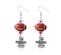 Solighter Sports Lover Baseball Basketball Football Soccer Rugby Earrings for Women 3D Ball Lover Heart Bead Dangle Drop Earrings Birthday Jewelry, L, Resin, No Gemstone