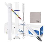 SOLIGT Triple Scale Hydrometer and Glass Test Jar for Wine, Beer, Mead & Cider - ABV, Brix and Gravity Test Kit