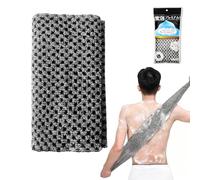 Solihigh 1Pcs Exfoliating Shower Towel - Japanese Back Scrubber for Adults, Extra Long Exfoliating Body Scrubber Washcloth for Scrubbing,Cleaning and Dead Skin Removal(Black)