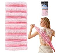 Solihigh 1Pcs Exfoliating Shower Towel - Japanese Back Scrubber for Adults, Extra Long Exfoliating Body Scrubber Washcloth for Scrubbing,Cleaning and Dead Skin Removal(Pink)