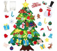 Solihigh 3.2FT Felt Christmas Tree for Kids Toddlers with Led String Light, Wall Hanging DIY Christmas Decorations Tree with for Xmas Gifts Home Decoration