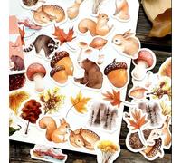 Solihigh 46pcs Various Autumn Theme Stickers for Crafts, Doraking Boxed Cute Scrapbook Stickers, Autumn Decorations, Waterproof, Suitcase (Autumn Forest)