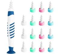 Solihigh Ear Wax Removal Kit,Spiral Soft Silicone Ear Cleaner with 16 Washable Tips for Children and Adults (Blue Hot Kit)