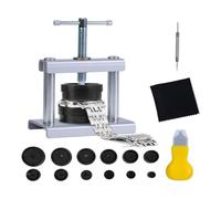Solimery Watch Case Pressing Kit for Round Dials 16-50 mm, 12 Molds Kit | Includes 12 black molds, stamper, pry pin, lifting piece, and towel to cover most round watches 16-50 mm for most repairs