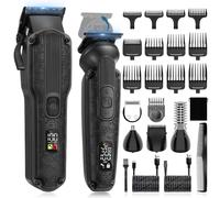SOLIMPIA Hair Clipper Beard Trimmer Nose-Ear Trimmer BodyTrimmer Set 6in1 Black